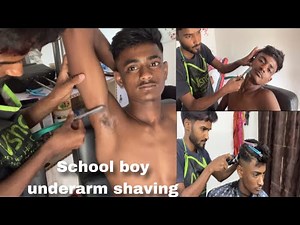 School boy underarm shave,school boy beard shave,high fade hair cutting asmr-bobby thakur salon