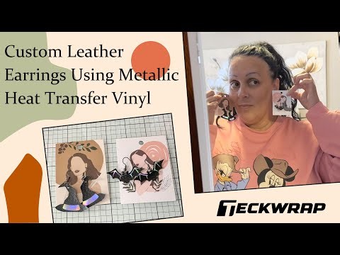 Custom Leather Earrings Using Metallic HTV