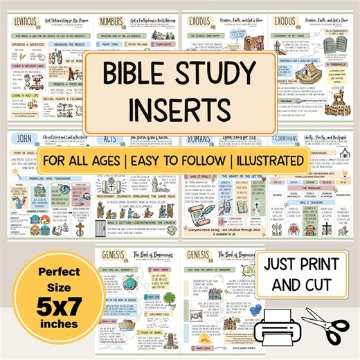 Bible Study Inserts Printable PDF - Etsy