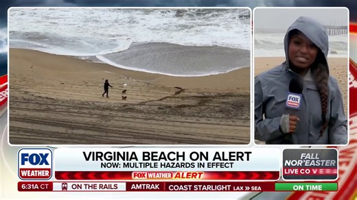 Nor'easter slams Virginia Beach with powerful winds, rough surf