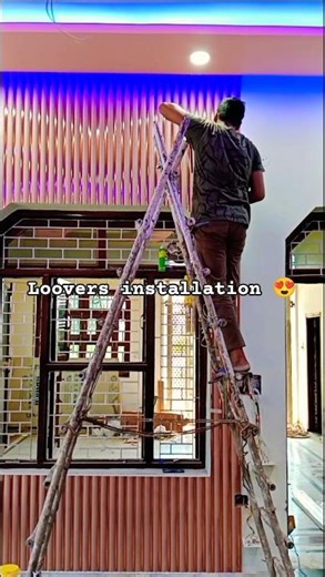 PVC Louvers Installation | Wall Louvers & TV Panel Design | Carpenter in Delhi #Shorts