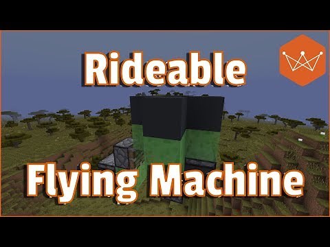 Minecraft Tutorial rideable flying machine without boats or minecarts, easy, lag friendly