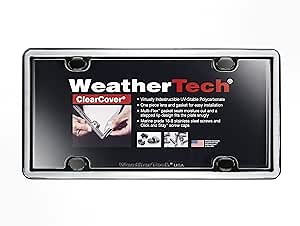 Amazon.com: WeatherTech ClearCover License Plate Cover and Frame, Chrome/Black : Automotive
