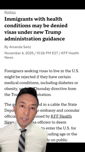 Foreigners seeking visas to live in the U.S. might be rejected if they have certain medical conditions, including diabetes or obesity, under a Thursday directive from the Trump administration. CBS News' Ramy Inocencio explains. https://cbsn.ws/4hNr1Dt | CBS News