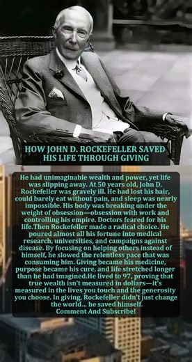 HOW JOHN D. ROCKEFELLER SAVED HIS LIFE THROUGH GIVING