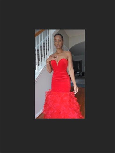 Red Prom Dress With Tulle, Ruffled Mermaid Gown. - Etsy