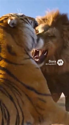 Siberian Tiger vs African Lion: Who is the True King of Cats? #Tiger #Lion #AnimalBattle