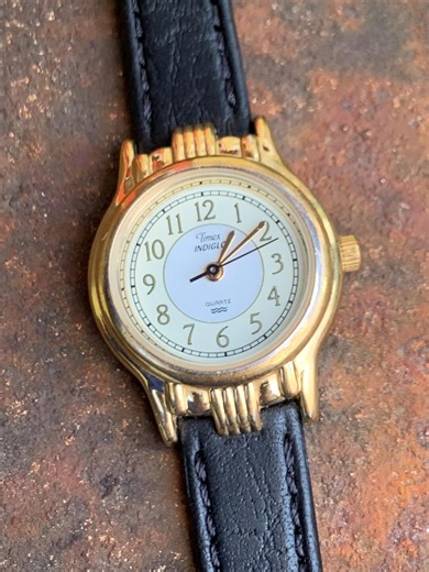 Elegant Timex Indiglo Women's Watch - 1998 Classic Two Tone Dial W/decorative Gold Tone Fancy Lugs and Bezel. Very Good Condition. - Etsy
