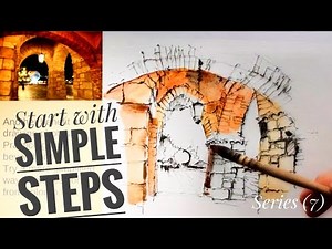 Easy way to start urban sketching - series (7) - Demonstration for beginner