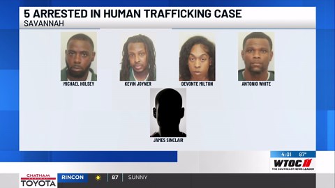 Five suspects arrested in Savannah human trafficking case