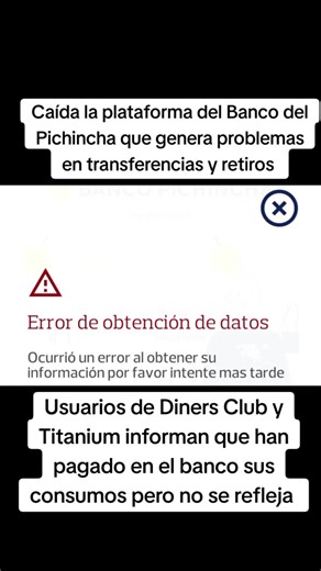 Caída del sistema en Banco del Pichincha