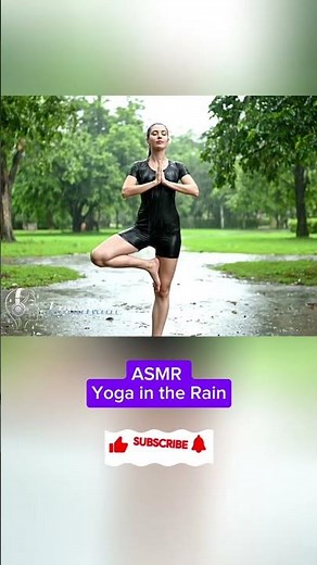 ASMR Yoga in the Rain | Tree Pose for Relaxation & Mindfulness