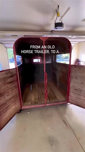 From an old horse trailer to a beautiful mobile bar 😍 isn’t she pretty?! Fresh white paint, gold trim, wood countertops, vinyl wood floors, 2 brand new mini fridges, a functional sink & a gorgeous backdrop that folds out. 🤩 For Sale & ready to roll. ✨ #mobilebusiness #mobilebar #mobilephotobooth #usa #fyp
