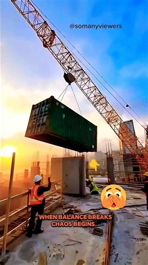 Tower Crane Tilts – Heavy Load Swings Out of Control! #crane #fail #constructionfail#viral
