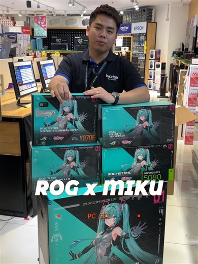 🎤✨ ROG × Hatsune Miku Limited Edition Gaming Setup! The ultimate anime PC build is here! Exclusive ASUS ROG collaboration with Hatsune Miku 💙 Premium gaming hardware with iconic Miku design – perfect for collectors and hardcore gamers! ⚡ RTX 5080 Astral OC ⚡ X870E WiFi 7 Motherboard ⚡ 260Hz QHD Gaming Monitor ⚡ 1200W Platinum PSU ⚡ ROG Helios II Case 360 ARGB AIO 🎮 Limited Edition – Build your Miku Gaming PC now! 🎮 Perfect for PC gamers, anime fans & collectors 📍 Available now at PC Image S