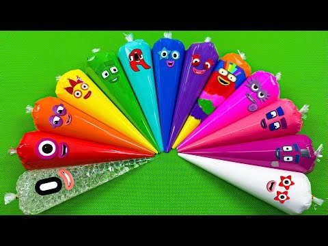 Rainbow SLIME: Look 🌈 Numberblocks, Alphablocks, Alphabet Lore, Cocomelon with Piping Bags! ASMR 💖