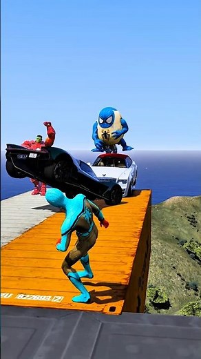 GTA 5 Spider-Man Ragdoll Fails 😂 | Crazy Jump Gone Wrong! #shorts #spiderman #gta5