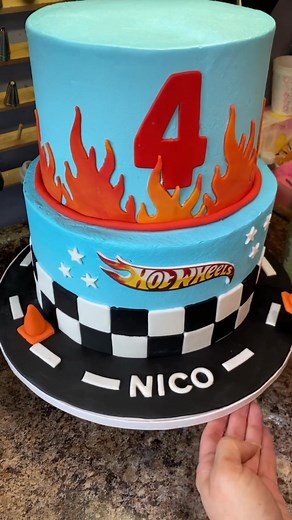 How to makes a hot wheels cake. #Cake #Cakes #ButterCream #BUTTERCREAMCake #Fondant #CakeDecorating #CakeDecoratingTutorial #CakeTutorial #Wilton #WiltonFondant #CakeLady #CakeDecorator @Wilton Cakes