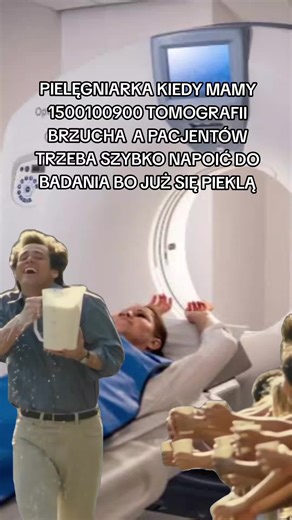 Pacjent jest pojony przez badaniem tk jamy brzusznej w celu wypełniania żołądka i jelit w celu lepszego rozgraniczenia ośrodków w badaniu :) #ct #hospital #radiology #radiographer #trend