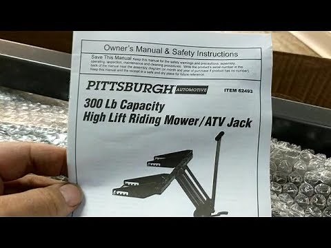 Harbor Freight Pittsburgh ATV/Lawn Mower Lift - Assembly