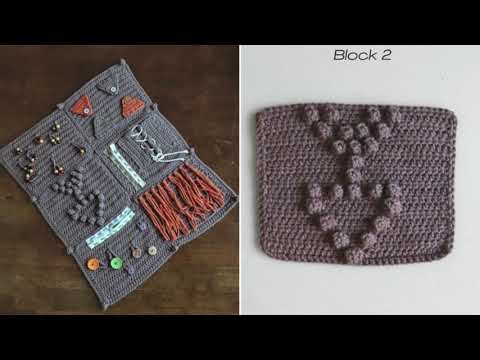 How To Crochet Fidget Blanket for Dementia-Block 2 | Crochet Popcorn Stitch