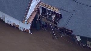 AERIALS OVER LAKE LURE: Lake Lure, Bat Cave and Chimney Rock sustained heavy flooding. Numerous bridges reported as gone. Multiple swift water rescues. (Video credit: WSOC) | Milton Post