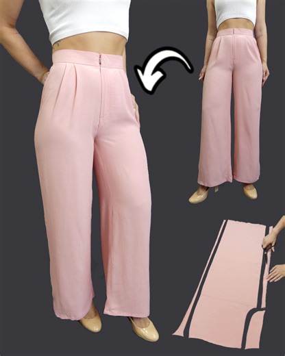 How to make fashionable women's high-waisted trousers in 1 hour. | MomCut - Deutschland