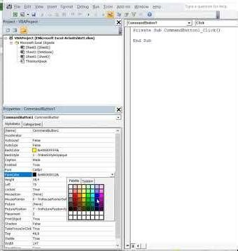 Formatting CommandButton1 Excel VBA