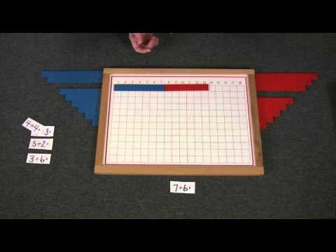 Montessori Math Lesson - Addition Strip Board