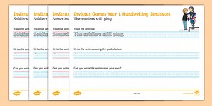 Invictus Games Year 1 Handwriting Practice Worksheets