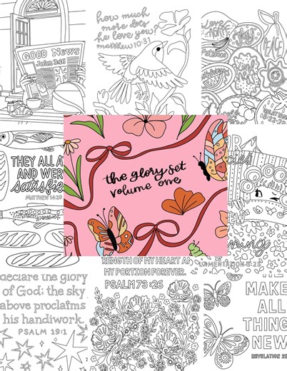 12 Printable Christian Coloring Pages | Hand Drawn Bible Sheets | Digital Download | the Glory Set V1 - Etsy Australia