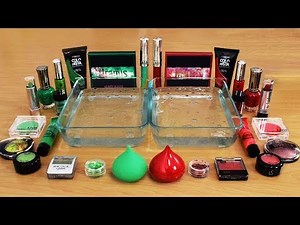 Mixing Makeup Eyeshadow Into Slime ! Green vs Red Special Series Part 31 Satisfying Slime Video