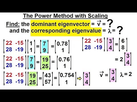 Linear Algebra: Ch 3 - Eigenvalues and Eigenvectors (23 of 35) The Power Method with Scaling