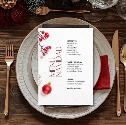 Editable Christmas Menu Template in Canva | Professional Design for Restaurant, Dinner or Event | Christmas Menu Canva Template - Etsy
