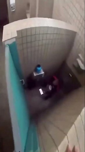 Guy jumps over bathroom stall meme #shorts
