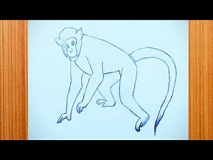 How to draw a monkey Easy drawing step by step Tutorial for beginners