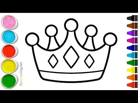 Princess Crown Drawing 👑 Drawing and Coloring Easy Step by Step Tutorial