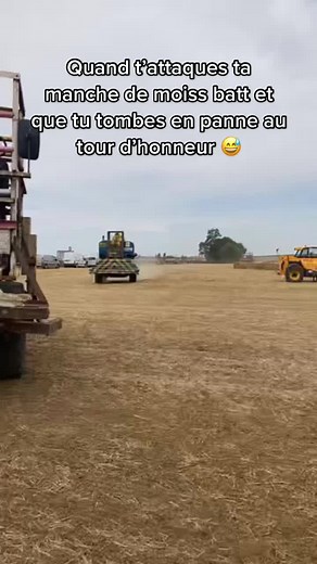 Humorous Farm Crew Facing Equipment Mishap