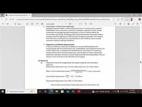 Advanced Financial Reporting and Analysis November 2019 answers