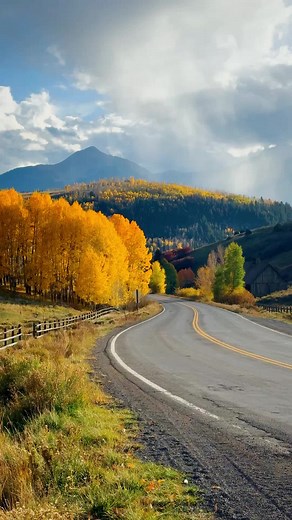 Scenic Drive Through Fall Colors in Telluride, Colorado