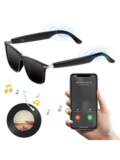 Wayfarer, Matte Black | Smart AI Glasses For Men, Women - 12 MP Camera, Open-Ear Speakers, Video Recording, Bluetooth - Polarized Gradient Graphite Lenses - Wearable Technology | SHEIN