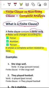 Finite clause vs non finite clause