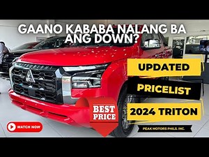 Updated Pricelist for 2024 Mitsubishi Triton Variants