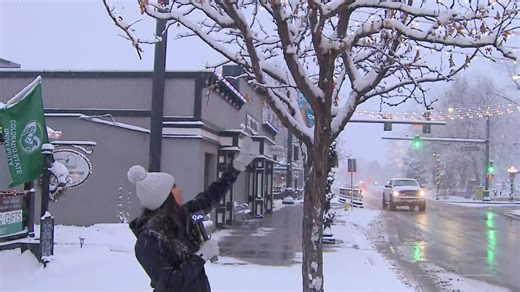 Colorado's first significant snow creates pretty scene in downtown Parker
