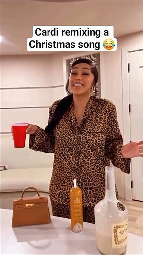 Cardi remixing a Christmas song 😂 Throwback