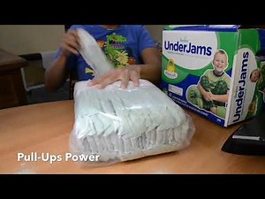 Pampers UnderJams LXL Bedwetting Diapers for Boys package opening