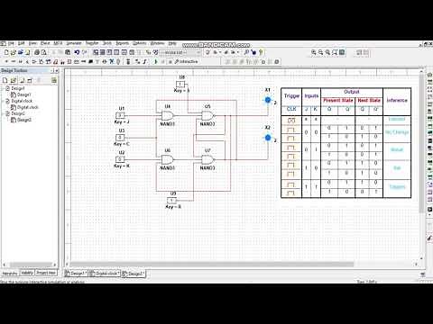 JK flip-flop simulation with clock pulse using Multisim
