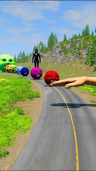 👋 GIANT HAND SLAP vs BIG & SMALL CREEPY MOONS! SATISFYING CRUSH! 💥 | BeamNG.drive #13