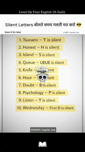 Silent Words in English 🔇 | Learn Silent Letters Easily ."SUBSCRIBE NOW #silentwords #silentpower