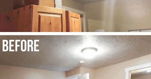 Easy Transformation | How to Cover Popcorn Ceilings with Shiplap